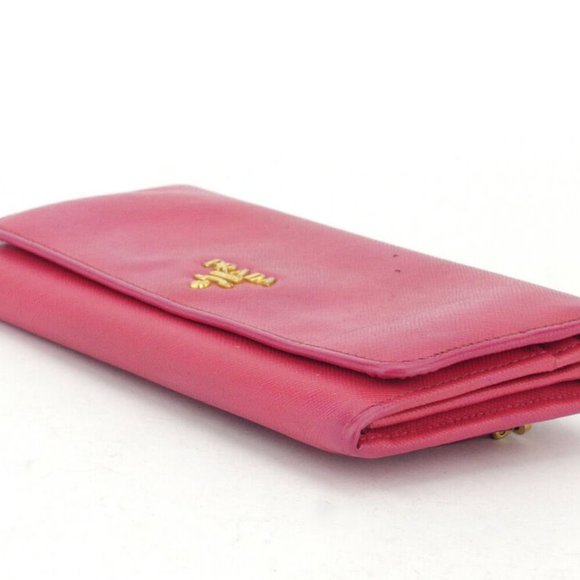 PRADA Purse logo pink Safi Arno Leather Authentic used - Picture 3 of 8